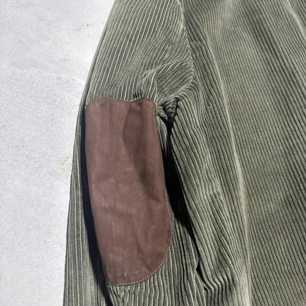 Vintage Eddie Bauer Green Corduroy Sports Jacket Blazer Men's SZ 40 Elbow Patch